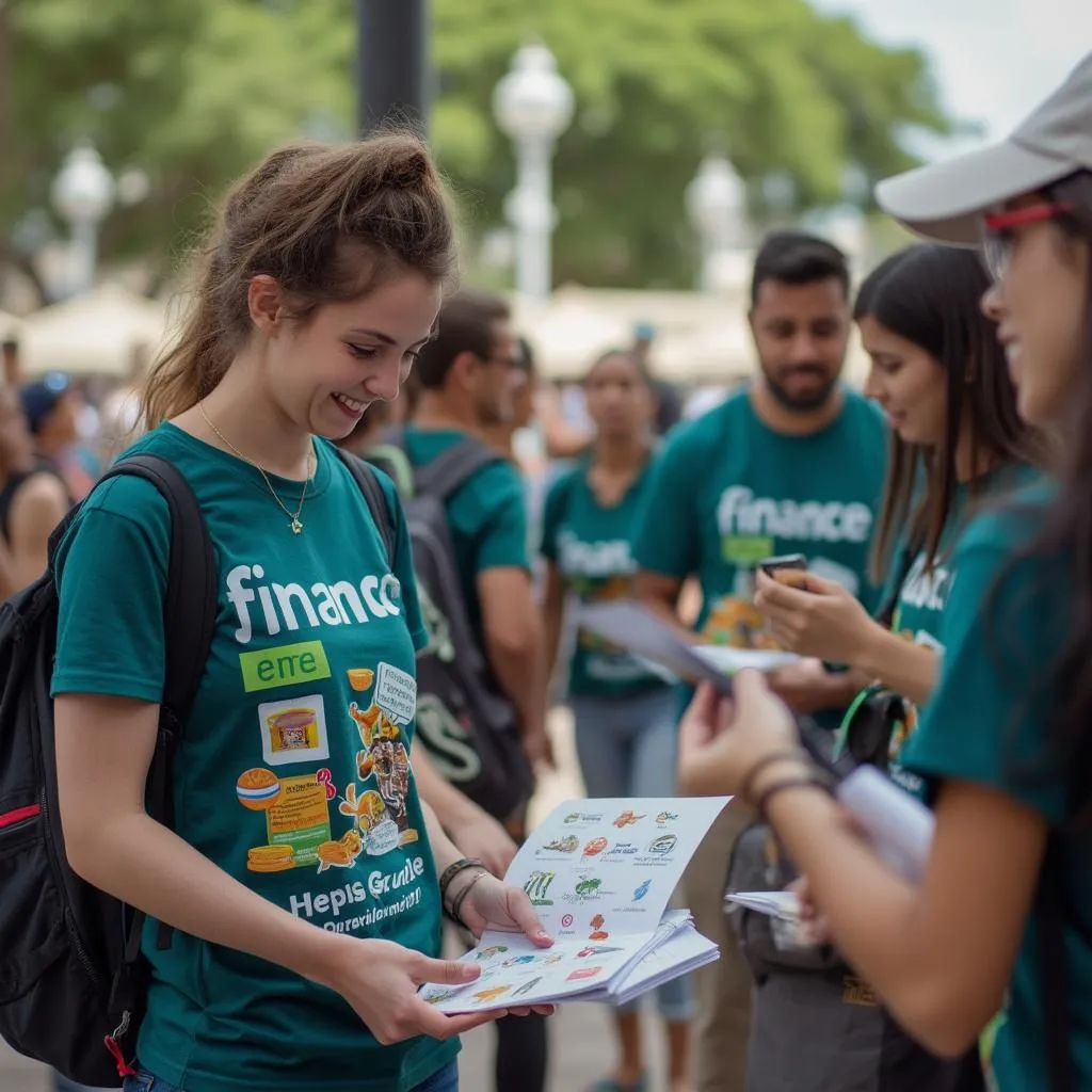 Voluntários em ação social