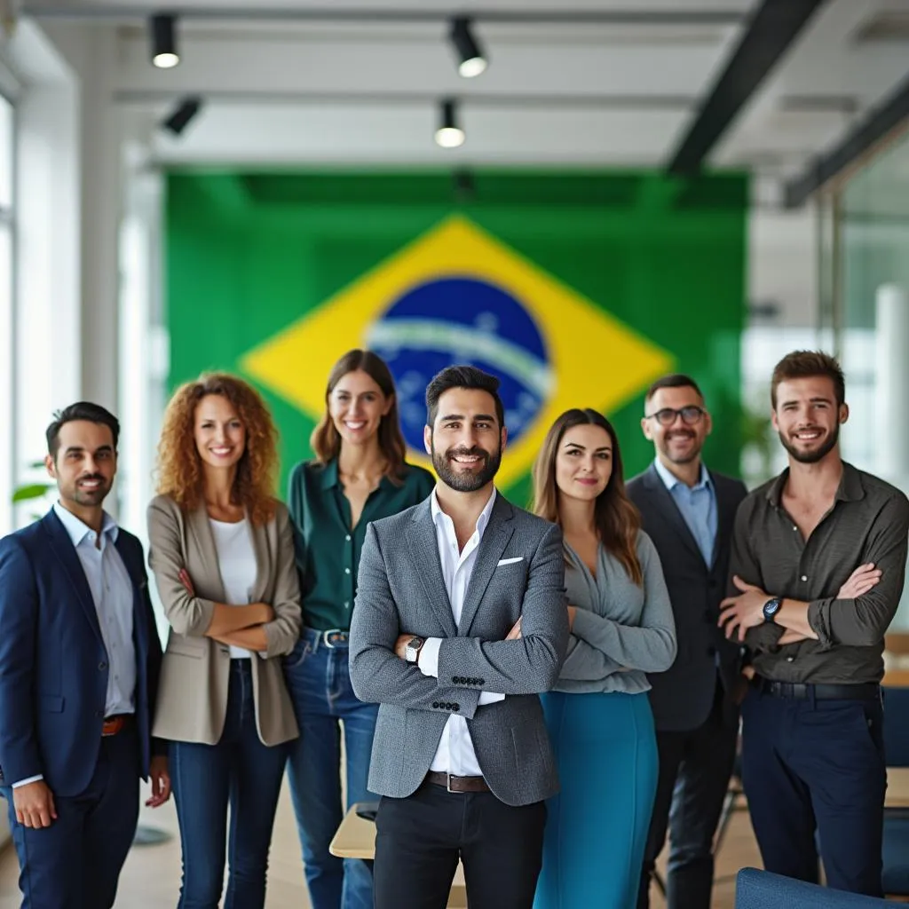 Equipe da Finanças Brasil em escritório moderno